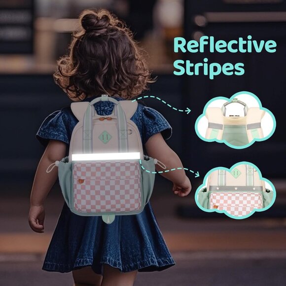 Toddler Backpack for Girls Boys Mini Diaper Bag for Preschool Travel - Picture 6 of 8